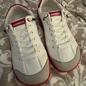 Hobibear Women's White and Red Sneakers